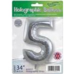 Oaktree 34" Holographic Silver Number 5 - Image 2