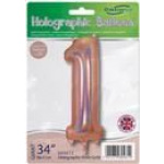 Oaktree 34" Holographic Rose Gold Number 1 - Image 2