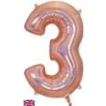 Oaktree 34" Holographic Rose Gold Number 3