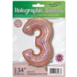 Oaktree 34" Holographic Rose Gold Number 3 - Image 2