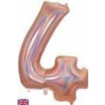 Oaktree 34" Holographic Rose Gold Number 4