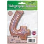 Oaktree 34" Holographic Rose Gold Number 4 - Image 2