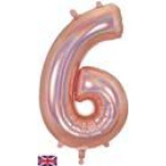 Oaktree 34" Holographic Rose Gold Number 6