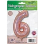 Oaktree 34" Holographic Rose Gold Number 6 - Image 2