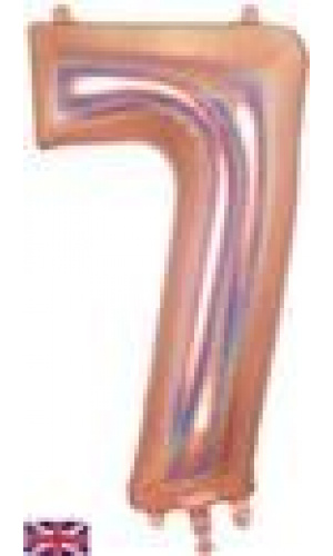Oaktree 34" Holographic Rose Gold Number 7