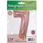 Oaktree 34" Holographic Rose Gold Number 7 - Image 2