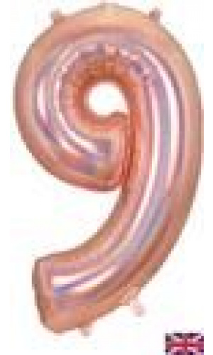 Oaktree 34" Holographic Rose Gold Number 9