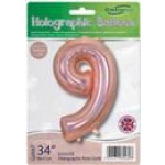 Oaktree 34" Holographic Rose Gold Number 9 - Image 2