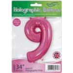 Oaktree 34" Holographic Pink Number 9 - Image 2