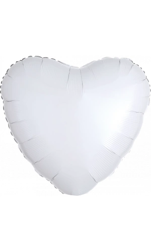18" Metallic White Foil Heart