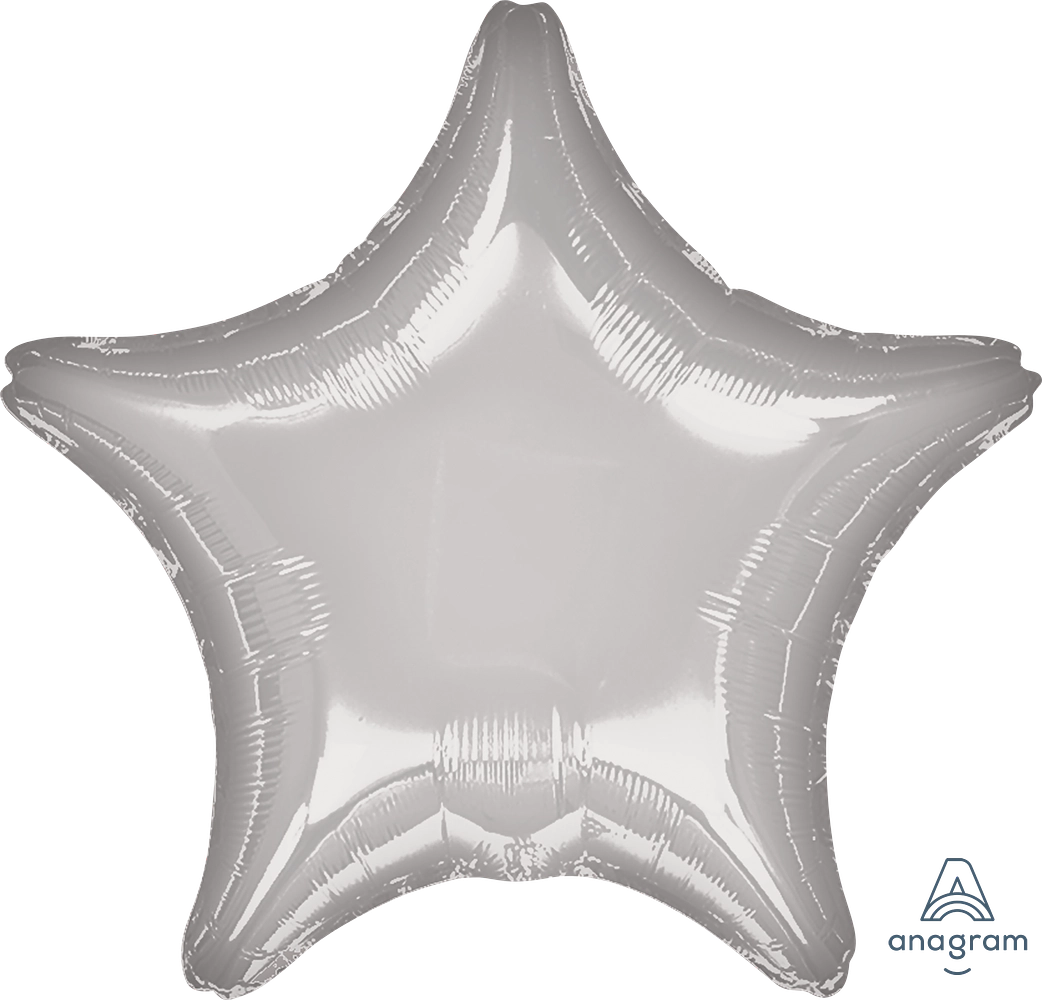 30576-Metallic-Silver.webp 18" Silver Foil Star - Image 1