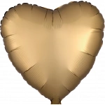 18" Satin Luxe Gold Sateen Foil Heart