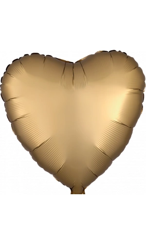 18" Satin Luxe Gold Sateen Foil Heart