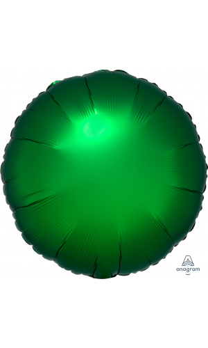 18" Satin Luxe Emerald Green Foil Round