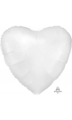 18" Satin Luxe® White Satin Foil Heart