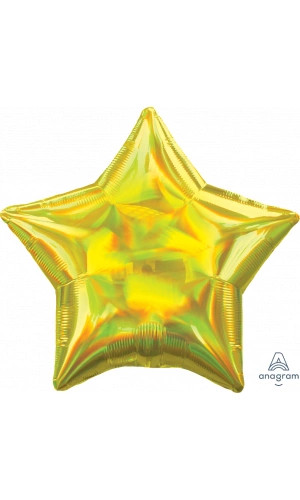 18" Iridescent Yellow Holographic Star