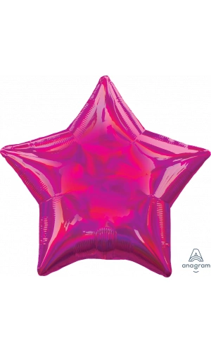 18" Iridescent Magenta Holographic Star