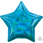 18" Iridescent Cyan Holographic Star