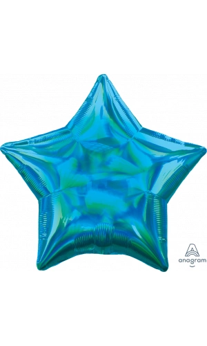 18" Iridescent Cyan Holographic Star