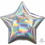 18" Iridescent Silver Holographic Star