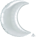 35" White Satin Crescent