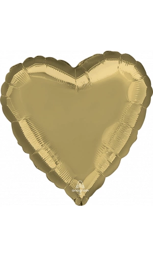 18" White Gold Foil Heart