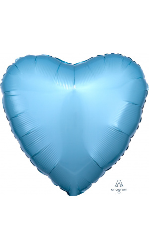 18" Metallic Pearl Pastel Blue Foil Heart